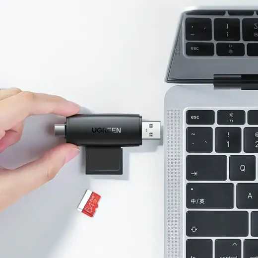 Ugreen adapter SD / micro SD card reader (USB-A / USB-C) black (CM304) Foto 12