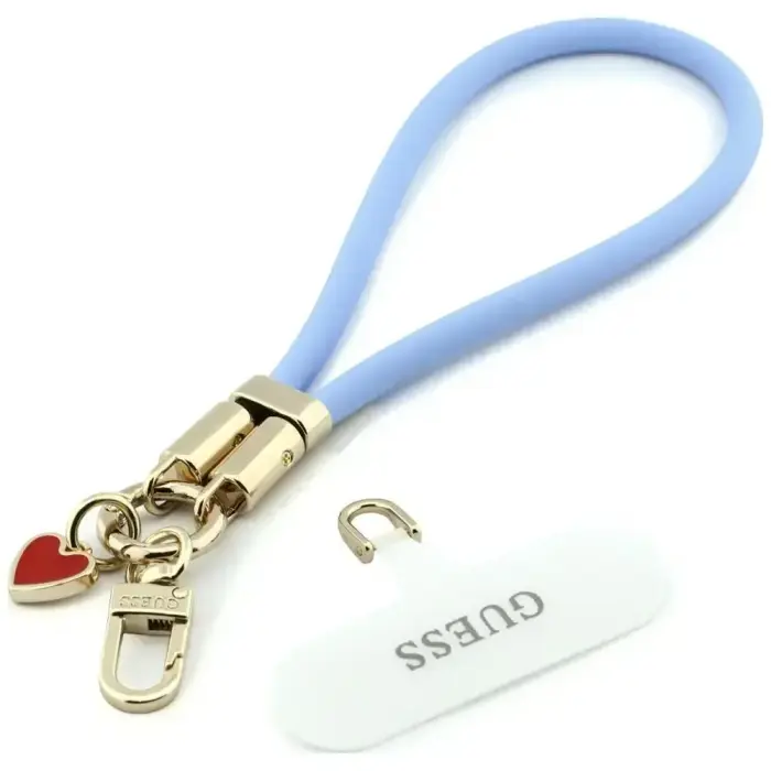 Phone strap Guess Wrist Strap      Silicone Script Charms blue