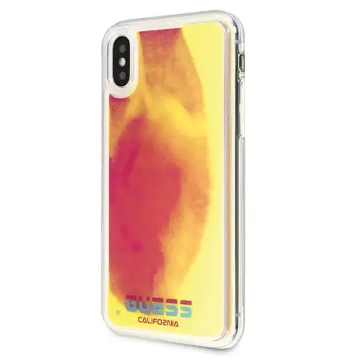 Guess GUHCPXGLCPI iPhone X|Xs różowy |pink hard case California Glow in the dark Фото num