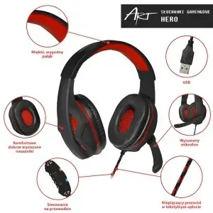headphones gaming with microphone HERO USB Foto 2