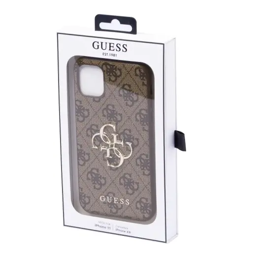 Guess case for iPhone 11 | XR from the 4G Big Metal Logo series - brown Photo