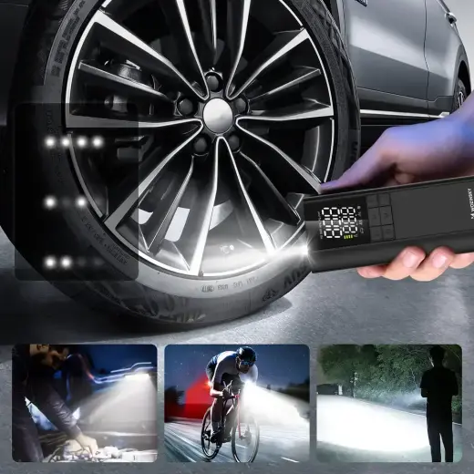 Wozinsky WPEP-8000 compressor, electric pump, 8000mAh power bank, flashlight - black Фото num