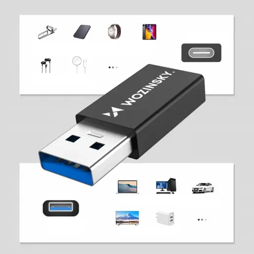 Wozinsky WAAC-01 USB-A - USB-C OTG Adapter - Black Foto 5