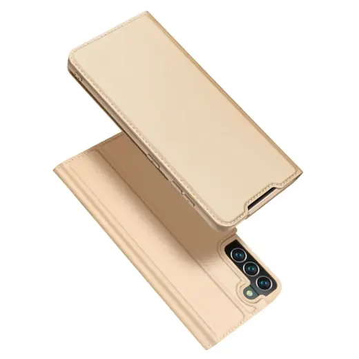 Dux Ducis Skin Pro Holster Cover Flip Cover for Samsung Galaxy S22 + (S22 Plus) gold Photo