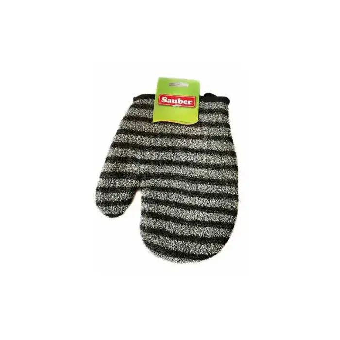 Scrubbing mitt black/beige