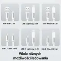 USAMS Kabel rozwijany 3w1 z pudełkiem MicroUSB|USB-C|Lightning 60W srebrny|silver SJ650USB02 (US-SJ650) Фото num