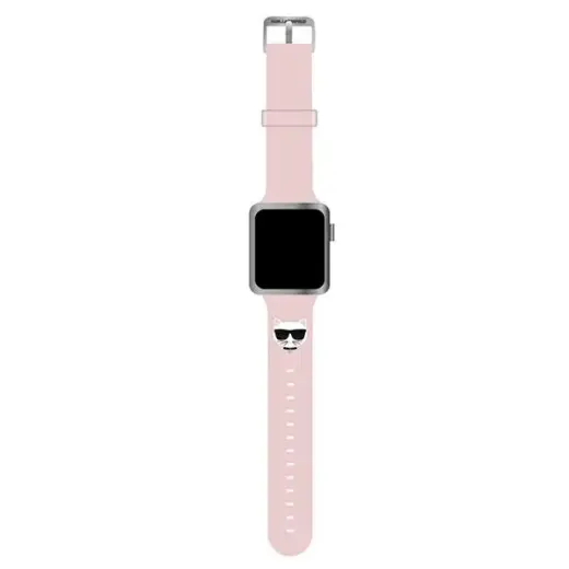 Karl Lagerfeld Choupette Head viedpulksteņa siksniņa priekš Apple Watch (38/40/41 mm) | silikons | rozā