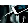 Зарядка для автомобиля REMAX Finchy RCC-103 | 17W | USB-A, Lightning, MicroUSB | с кабелем Lightning + MicroUSB в комплекте | серебристая Фото num