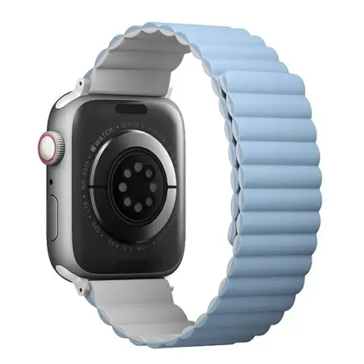 UNIQ pasek Revix Apple Watch Series 4|5|6|7|8|SE|SE2|Ultra 42|44|45|49mm. Reversible Magnetic biały-niebieski|white-blue Фото num