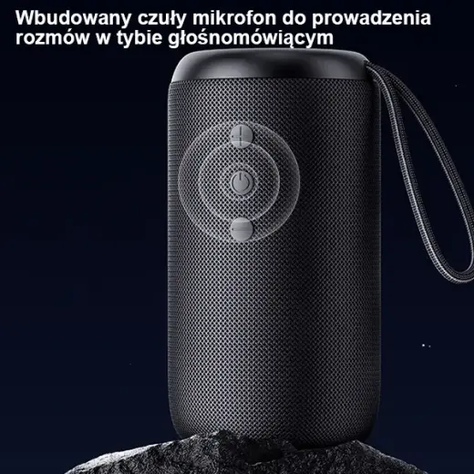 USAMS Głośnik YC Series Bluetooth 5.0 10W Waterproof Wireless Speaker with Lanyard czarny|black YC011YX01(US-YC011) Фото num