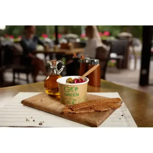 Compostable food containers with lids Go Green 230ml 5pcs/0,06kg Photo