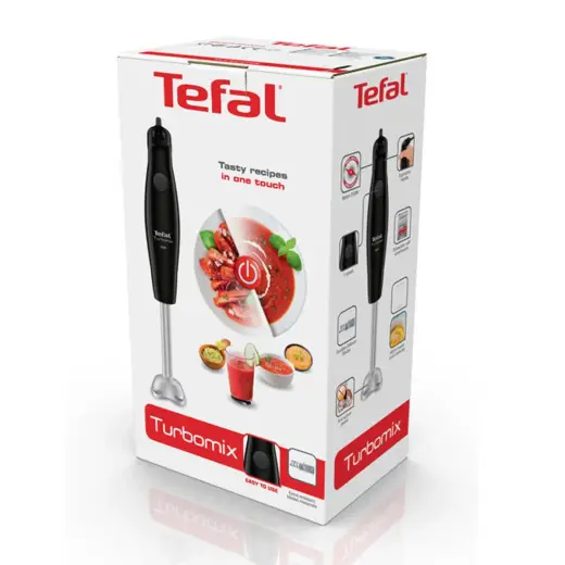 TEFAL rokas blenderis Turbomix 350W, melns/nerūsējošais tērauds Photo