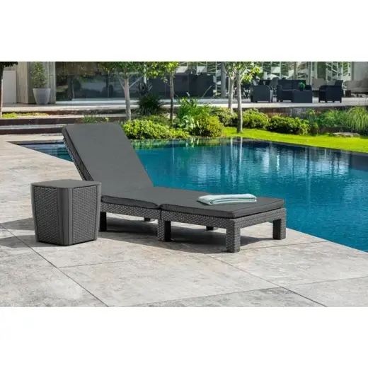 Dārza galdiņš/uzglabāšanas kaste Luzon Flat Wicker pelēks Foto 5