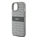 DKNY PU Leather Repeat Pattern Tonal Stripe Case for iPhone 15 Beige — Foto 3