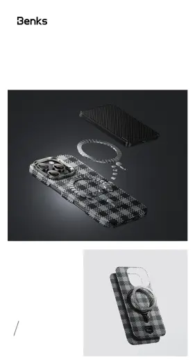 Benks Magnetic Armor Vichy Kevlar phone case for iPhone 15 Pro black Photo