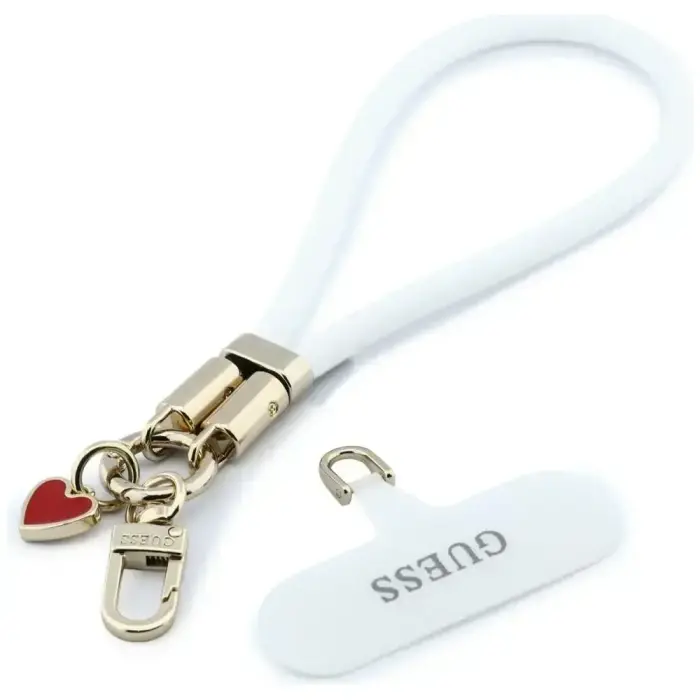 Phone strap Guess Wrist Strap      Silicone Script Charms white