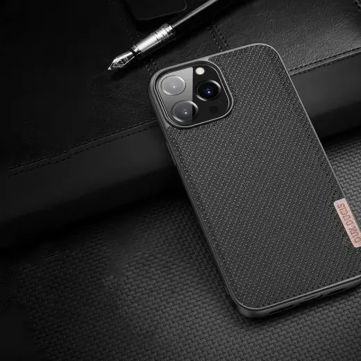 Dux Ducis Fino case covered with nylon material for iPhone 13 Pro Max gray Photo