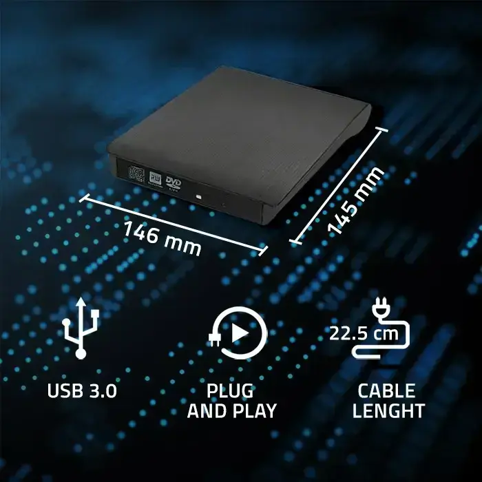 Qoltec External DVD-RW recorder |USB 3:0|Black Foto 3