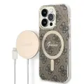 Guess 4G MagSafe Compatible Case + Wireless Charger for iPhone 14 Pro Max Brown Foto 1