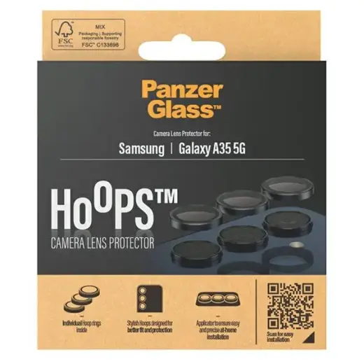 PanzerGlass Hoops Camera Sam A35 5G A356 czarny|black 1226 camera lens protector hoop optic rings Foto 4