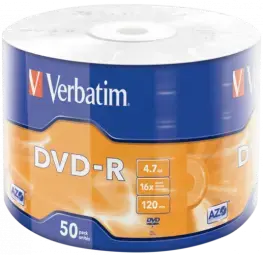 Matricas DVD-R AZO Verbatim 4.7GB 16x 50 Pack Matt Silver Wrap Spindle Фото num
