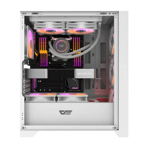 Computer case Darkflash DRX70 GLASS + 4 RGB fans (white) Фото num