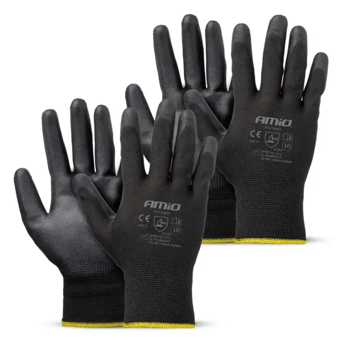 PU Safety gloves 4 pcs Size 10 (2 pairs), 3131X AMIO-04633