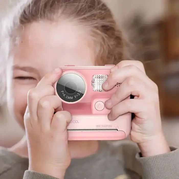 Digital kids camera with printer Hoco 1MP 2,0" HD Ready DV200 pink Foto 7