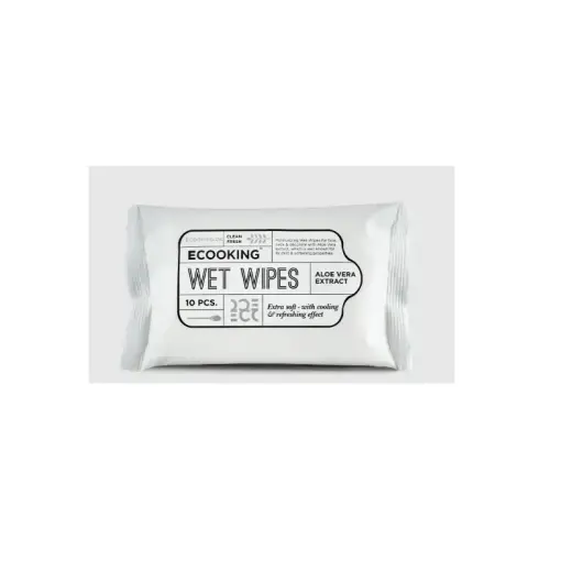 Ecooking, Ecooking, Aloe Vera Extract, Cleansing Wipes, For Face, 10 pcs Foto 2