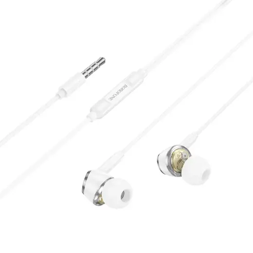 Borofone Earphones BM90 Miller with microphone white Foto 2