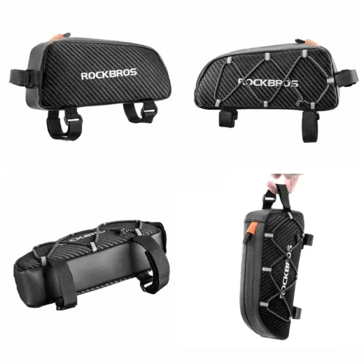 Rockbros 039BK bicycle frame bag 1 l with braid - black Photo