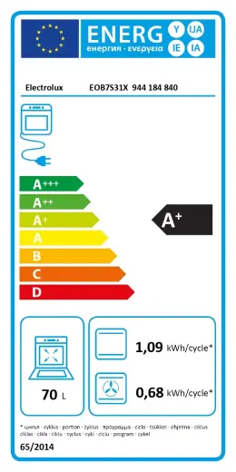 Electrolux iebūvējama tvaika cepeškrāsns, 70 l, nerūsējoša tērauda Foto 9