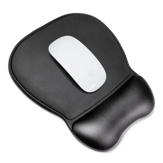 Ergonomic Mouse Pad and Wrist Rest Gel Eco Leather Large Anti-Slip - Black Foto 2