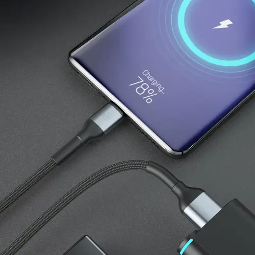 3mk Hyper Cable 3mk Hyper Cable N-SERIES USB-A | USB-C 1m 9V|2A 18W QC 3.0 | black Foto 2