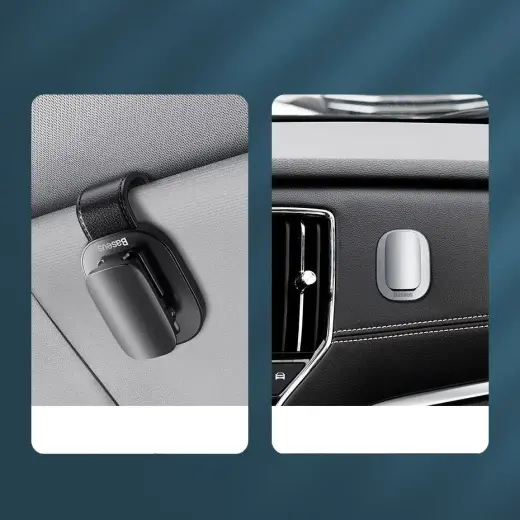 Baseus car glasses clip holder for glasses black (ACYJN-B01) Photo