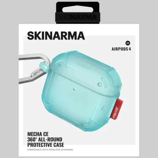 Case Skinarma Mecha CE for AirPods 4 turquoise Фото num
