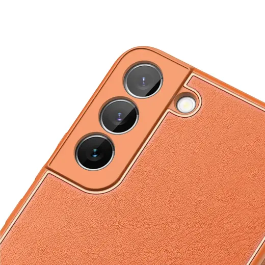 Dux Ducis Yolo elegant cover made of ecological leather for Samsung Galaxy S22 + (S22 Plus) orange Фото num