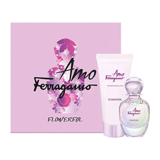 Amo Ferragamo - Flowerful Set Salvatore Ferragamo: Amo Ferragamo Flowerful, Eau De Toilette, For Women, 50 ml + Amo Ferragamo Flowerful, Shimmer, Day & Night, Body Lotion, 100 ml Фото num