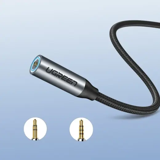 Ugreen 3,5 mm mini jack uz USB Type C austiņu adapteris 10cm pelēks (30632) Foto 5