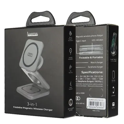 Audi Big Logo foldable inductive charger 3in1 0 - gray Фото num