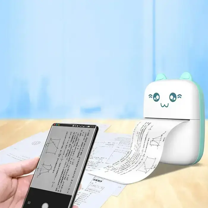 HURC9 Bluetooth Thermal Printer Kitty Mini with App - Blue Foto 2