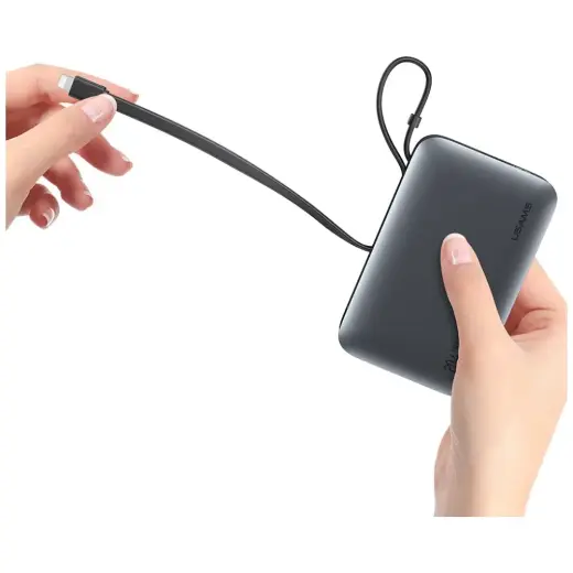Внешний аккумулятор (powerbank) USAMS XR Series CD228 10000mAh 20W + кабель USB-C|Lightning черный Фото num