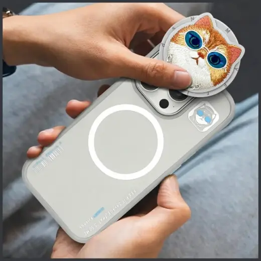 Nimmy Glasses Cool Cat чехол для телефона для iPhone 16 Pro Max серый с MagSafe Фото num