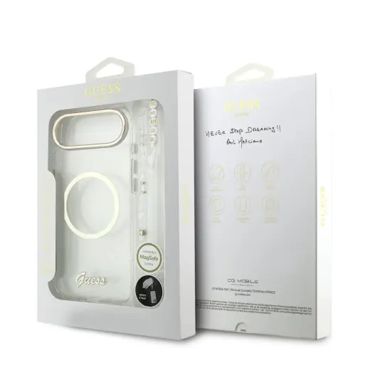 Guess IML Glitter Script Strap MagSafe Case for iPhone Air Transparent Foto 6