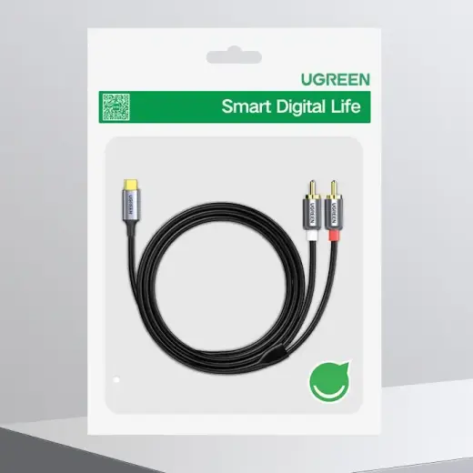 Ugreen USB Type C (male) - 2RCA (male) audio cable 1,5m gray (20193 CM451) Photo