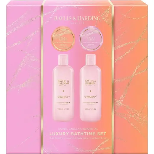 Baylis & Harding, Set Regalo Bellezza, Badeset Mit Jojoba-, Vanille- Und Mandelöl, 4-teiliges Geschenkset (Set per La Cura Del Corpo) Photo