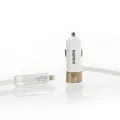 REMAX Car Charger RCC-102 - USB - 3,4A with 2 in 1 cable Micro USB, Lightning gold Foto 1