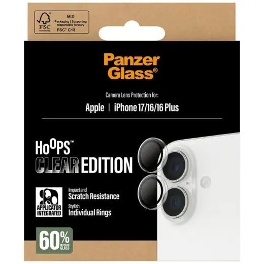 PanzerGlass Hoops Tempered Glass Lens Screen Protector for iPhone 17 | 16 | 16 Plus Foto 5
