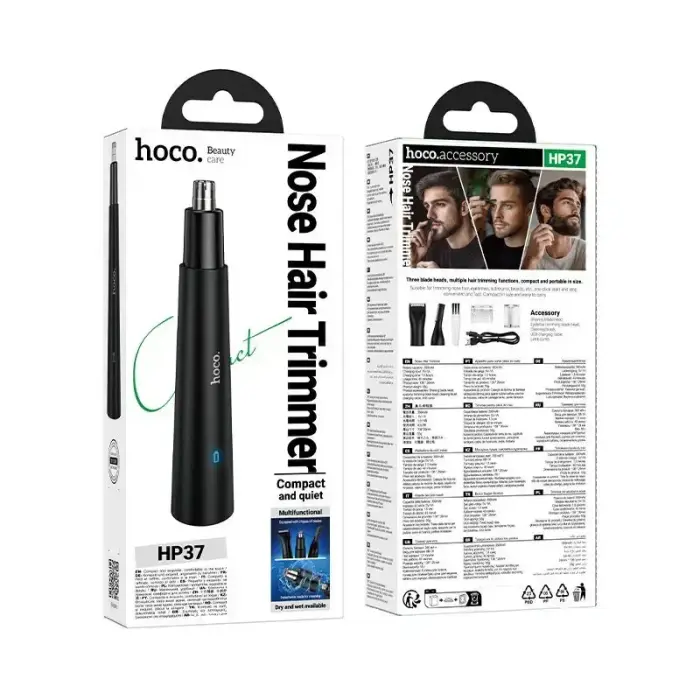 Nose hair trimmer 3in1 Hoco HP37 black Фото num
