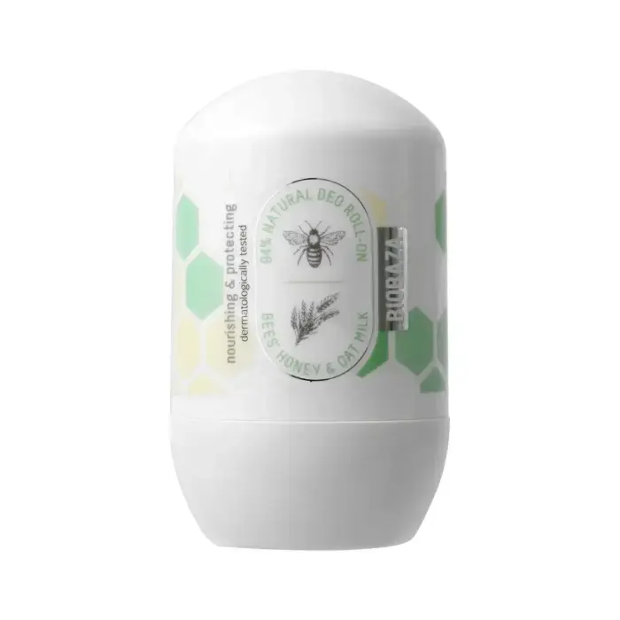 Biobaza, Bee's Honey & Oat Milk, Natural Ingredients, Soothing & Nourishing, Deodorant Roll-On, Unisex, 50 ml